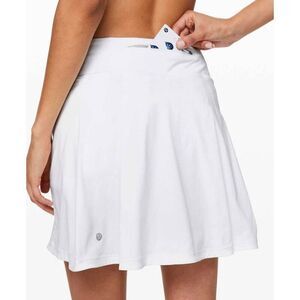 NWOT LULULEMON ATHLETICA Pace Rival Skirt "Extra Long 17' In White Size 2